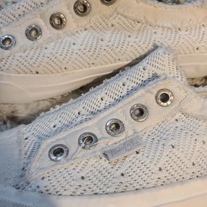 EUC blowfish slip ons